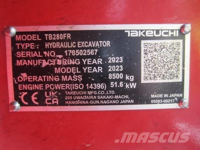 Takeuchi TB 280 FR Midi rýpadlá 7 t - 12 t