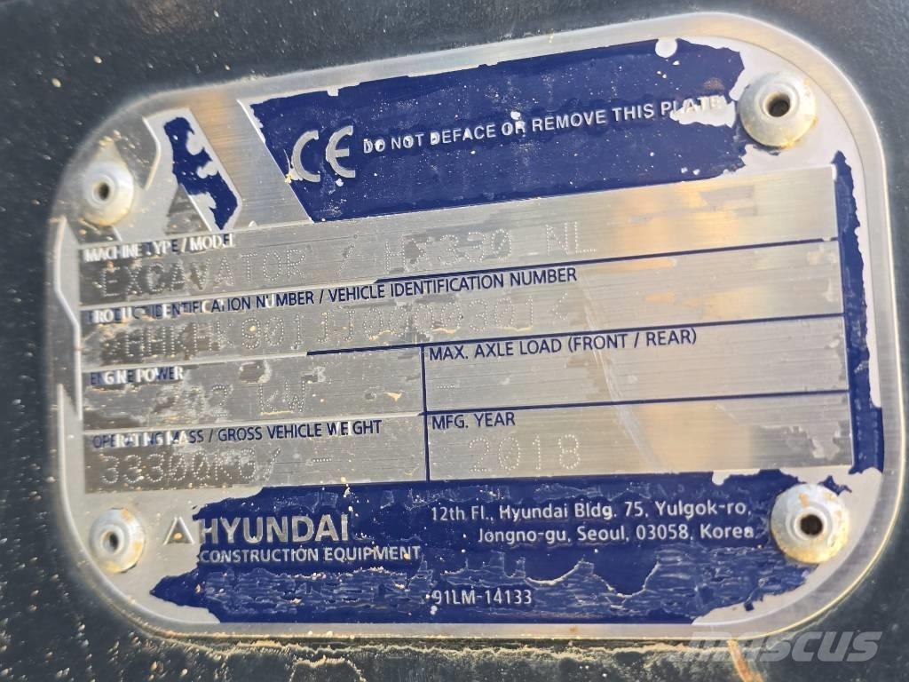 Hyundai HX 330 NL Pásové rýpadlá