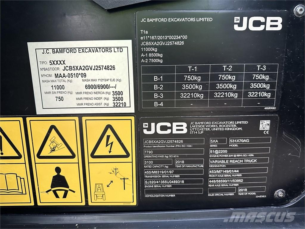 JCB 531-70 Agri Teleskopické nakladače pre poľnohospodárstvo