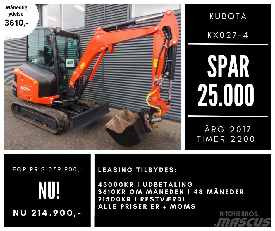Kubota kx027-4 Mini rýpadlá < 7t