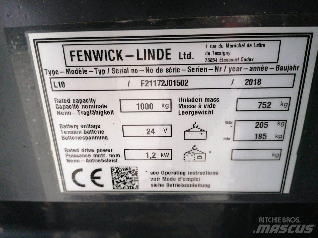 Linde L10 Ručne vedené vysokozdvižné vozíky