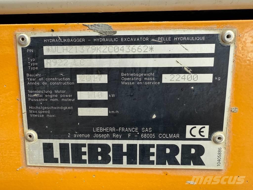 Liebherr R 922 LC Pásové rýpadlá