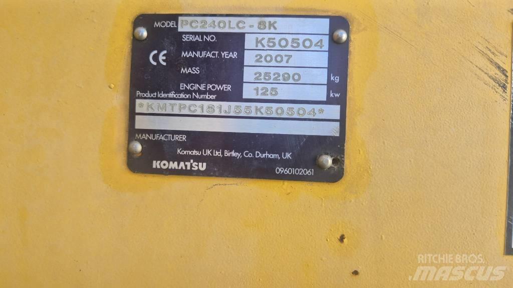 Komatsu PC240LC-8K Pásové rýpadlá
