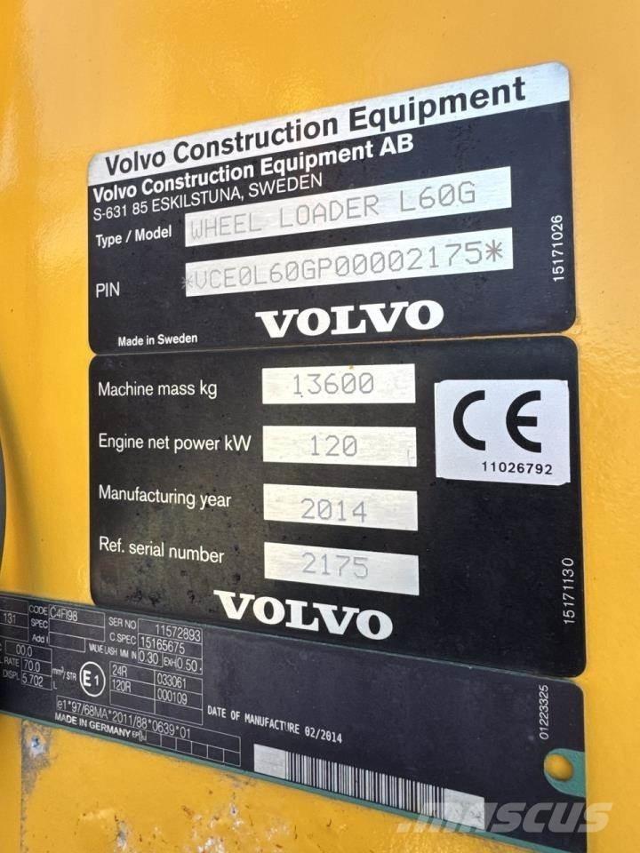 Volvo L60G Kolesové nakladače