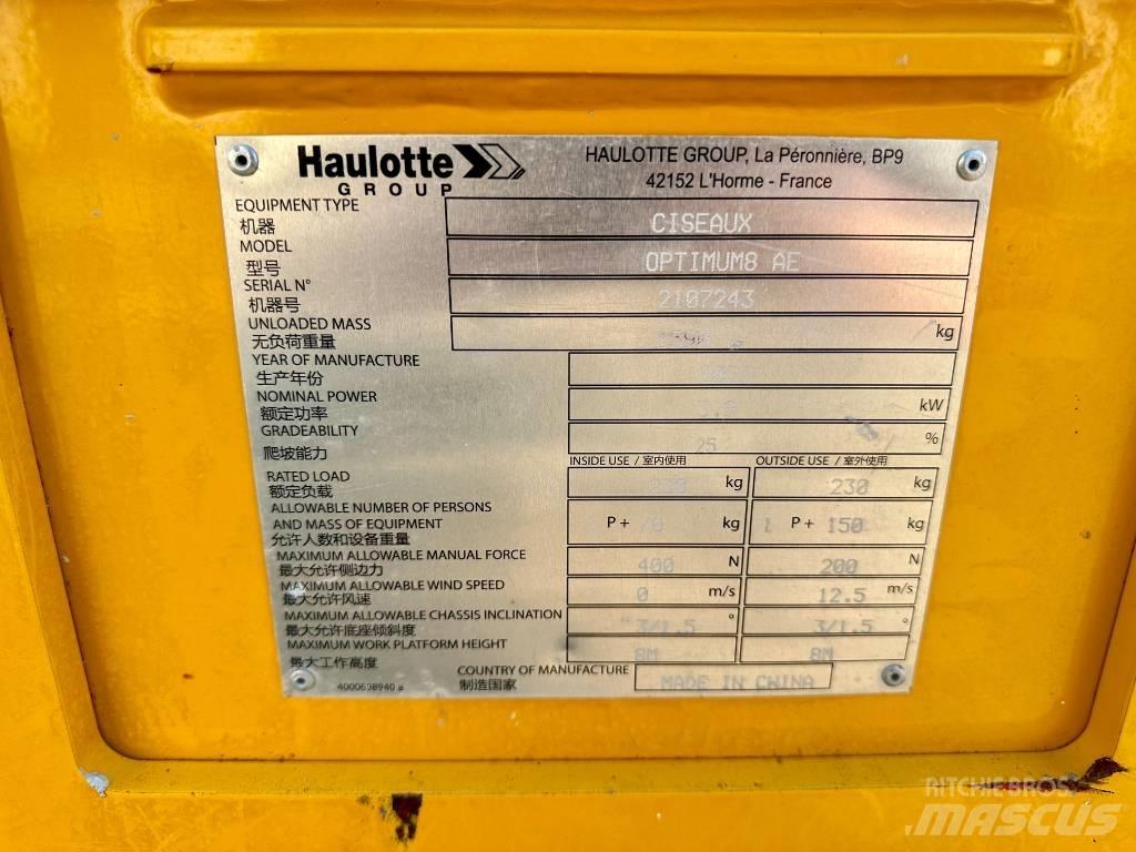 Haulotte OPTIMUM 8 Nožnicové zdvíhacie plošiny