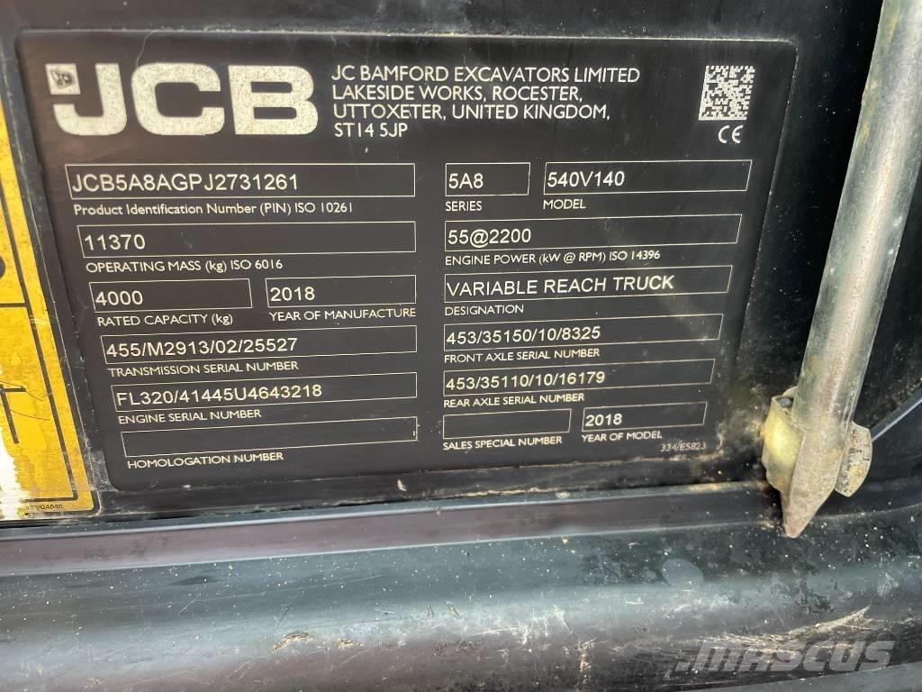 JCB 540-140 Teleskopické manipulátory