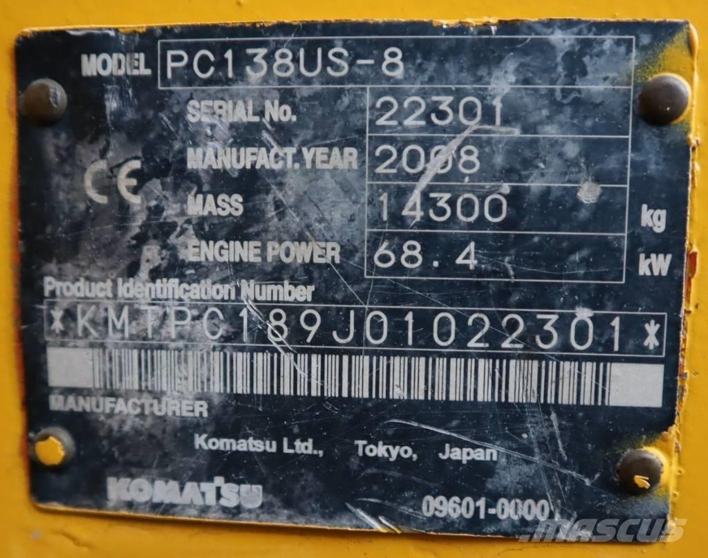 Komatsu PC138US-8 Pásové rýpadlá