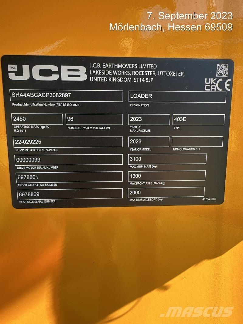 JCB 403E Elektro Kolesové nakladače
