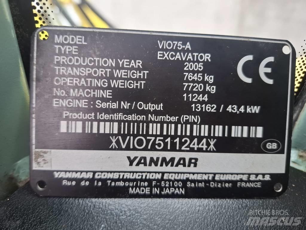Yanmar Vio 75 A Midi rýpadlá 7 t - 12 t