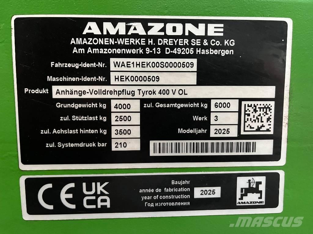 Amazone Tyrok 400 VS Dvojstranné pluhy