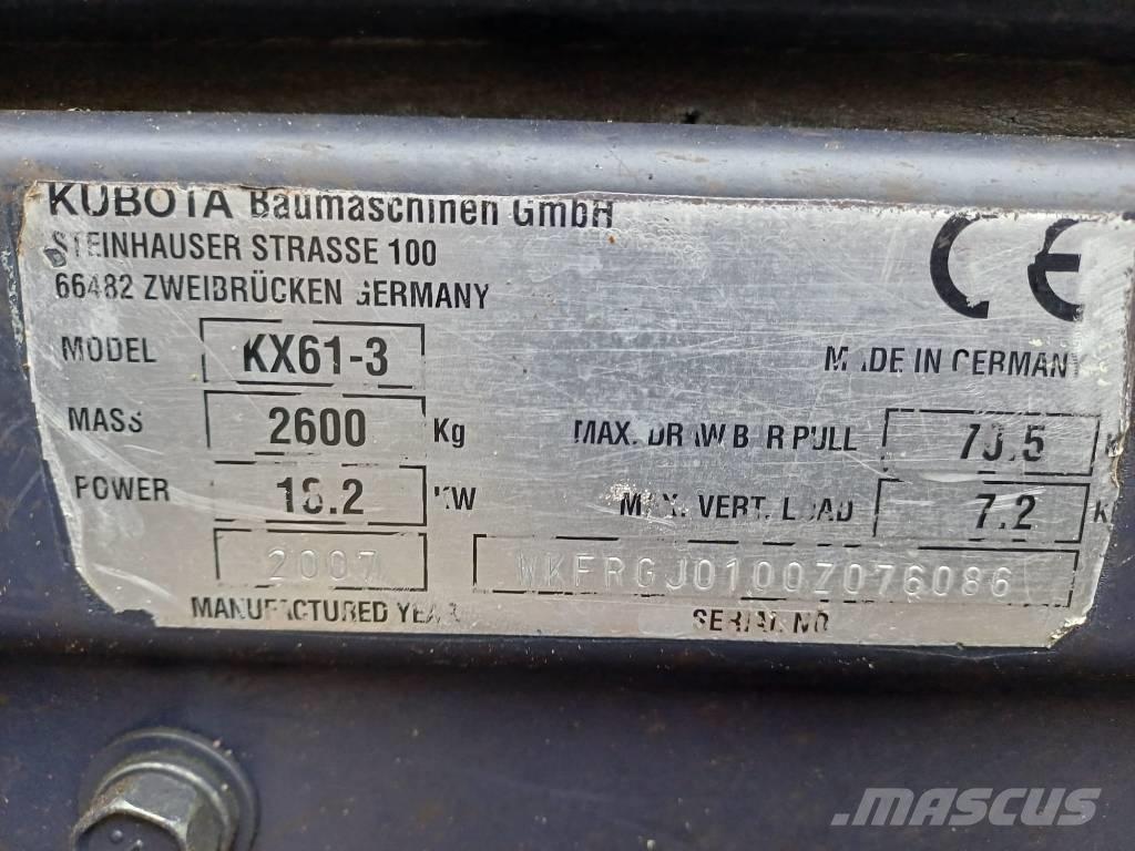 Kubota KX 61-3 Mini rýpadlá < 7t