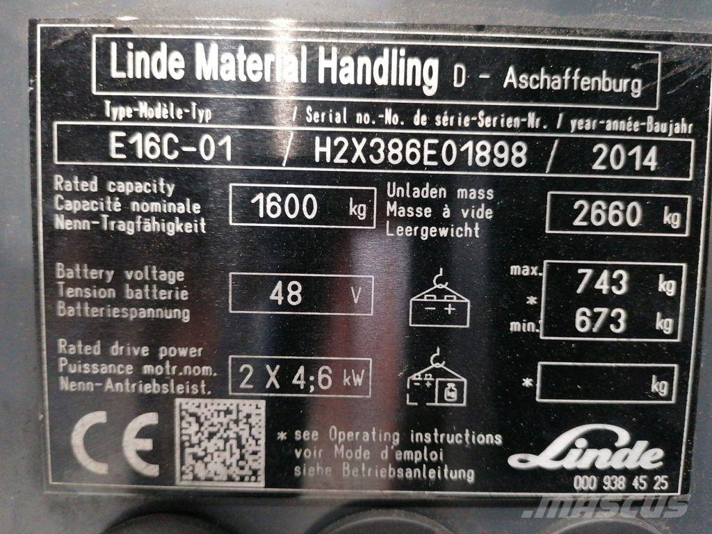 Linde E16C-01 Akumulátorové vozíky