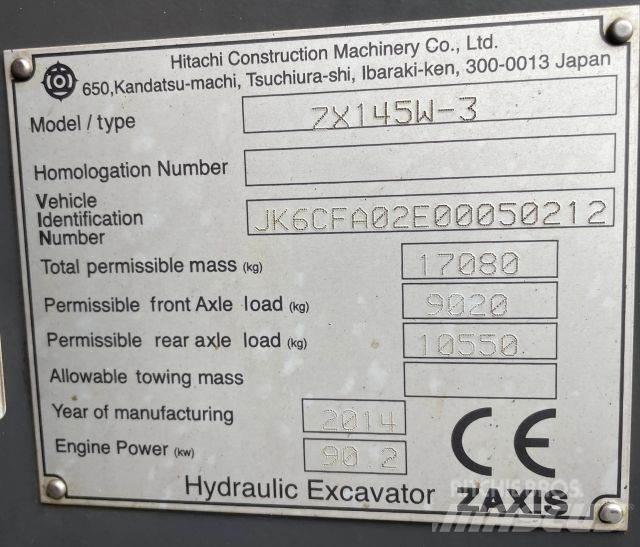 Hitachi ZX 145W-3 Kolesové rýpadlá