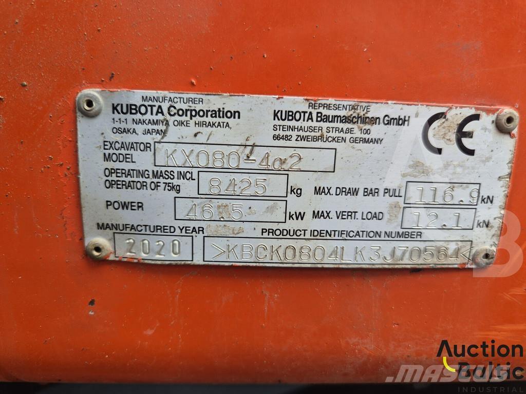 Kubota KX080-4a2 Midi rýpadlá 7 t - 12 t