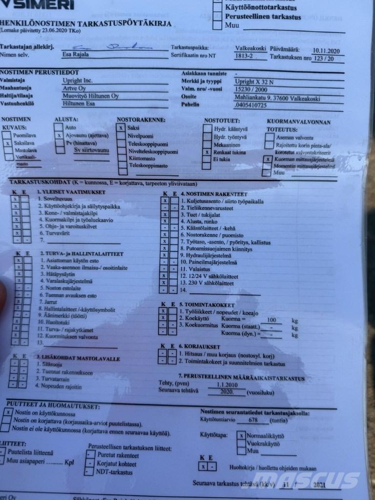 UpRight X32N Nožnicové zdvíhacie plošiny