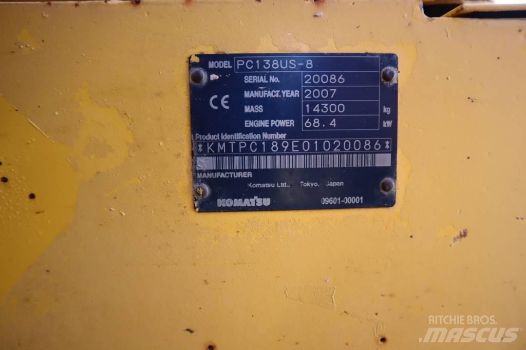 Komatsu PC138US-8 Pásové rýpadlá