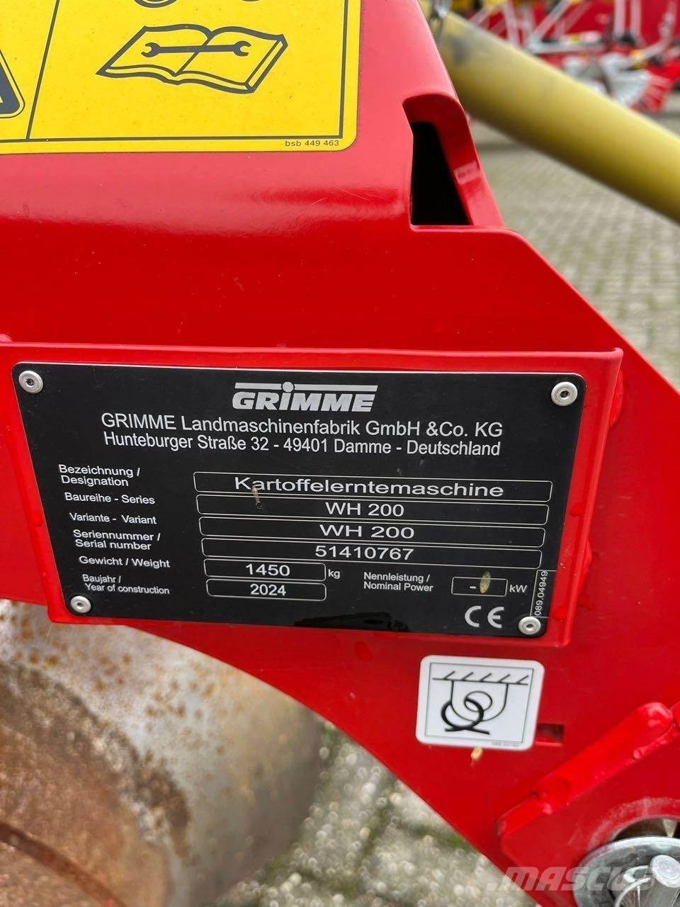 Grimme WH 200 Zemiakové kombajny