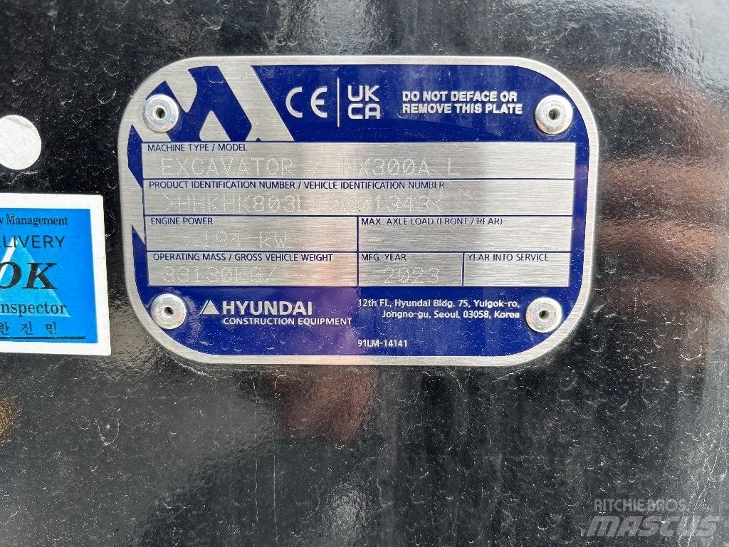 Hyundai HX300A L Pásové rýpadlá