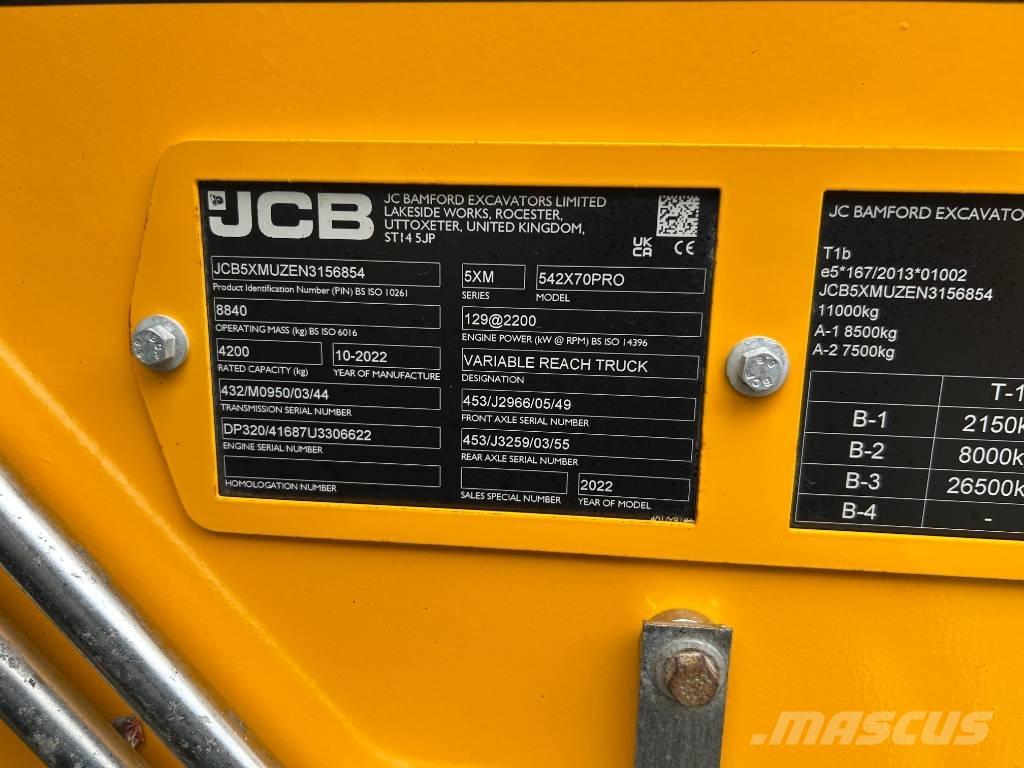 JCB 542-70 Agri Pro Teleskopické nakladače pre poľnohospodárstvo