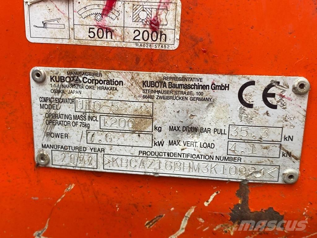 Kubota u10-5 Mini rýpadlá < 7t