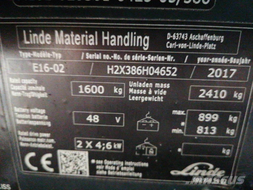 Linde E16-02 Akumulátorové vozíky