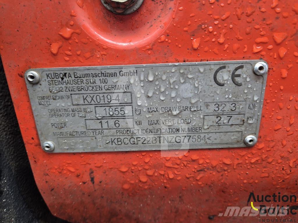 Kubota KX 019-4 Mini rýpadlá < 7t