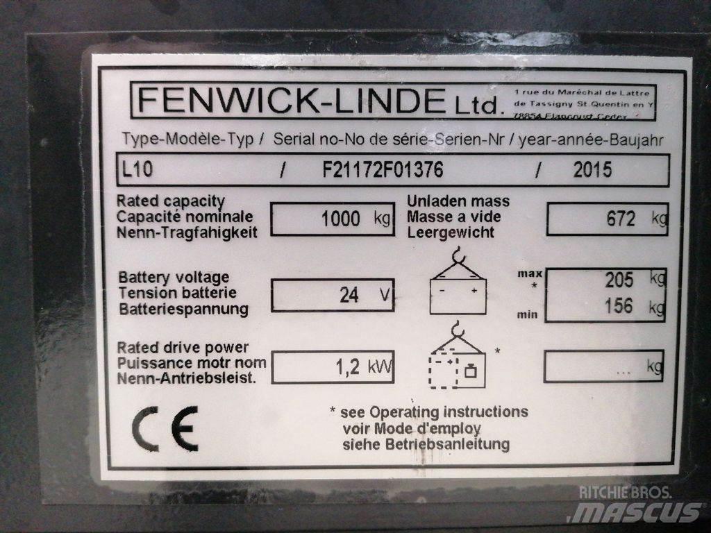 Linde L10 Ručne vedené vysokozdvižné vozíky