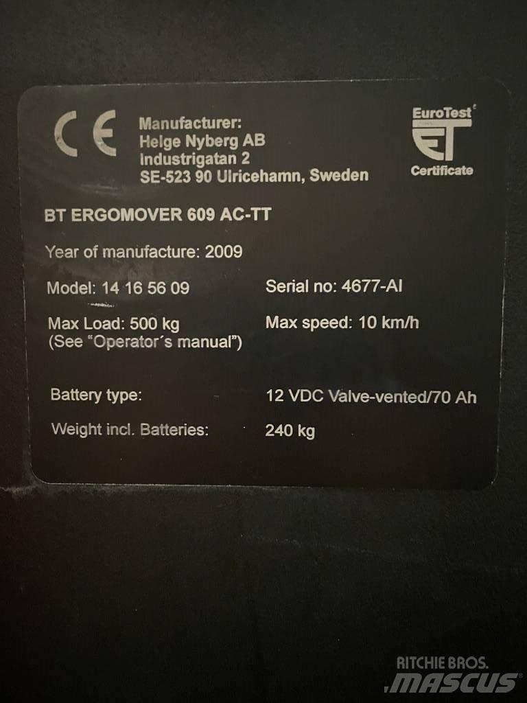 BT 609 AC TT Nízkozdvižné vozíky