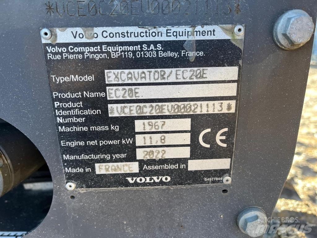 Volvo EC 20 E Mini rýpadlá < 7t