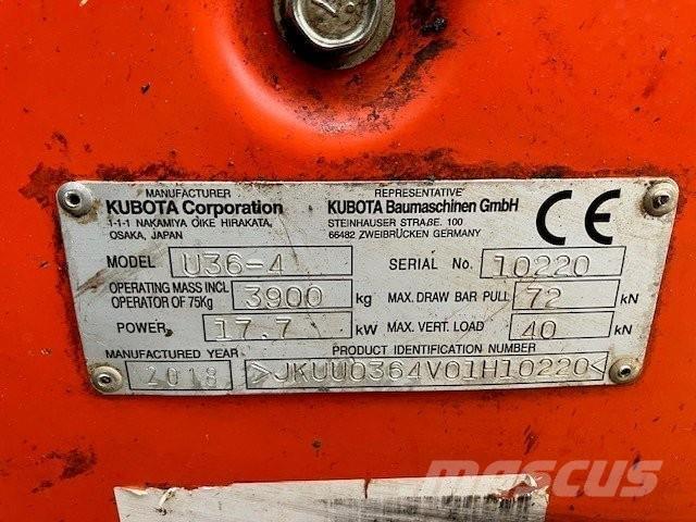 Kubota U36-4 Pásové rýpadlá