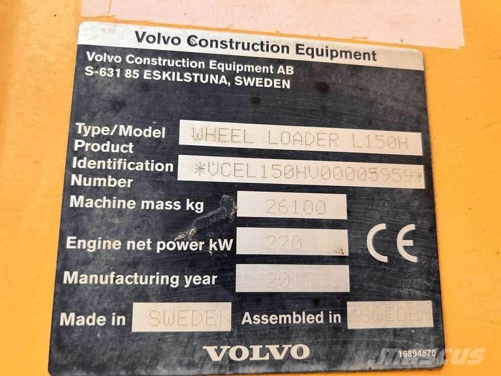 Volvo L150H Kolesové nakladače