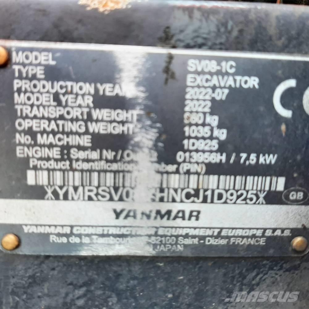 Yanmar SV 08 Mini rýpadlá < 7t