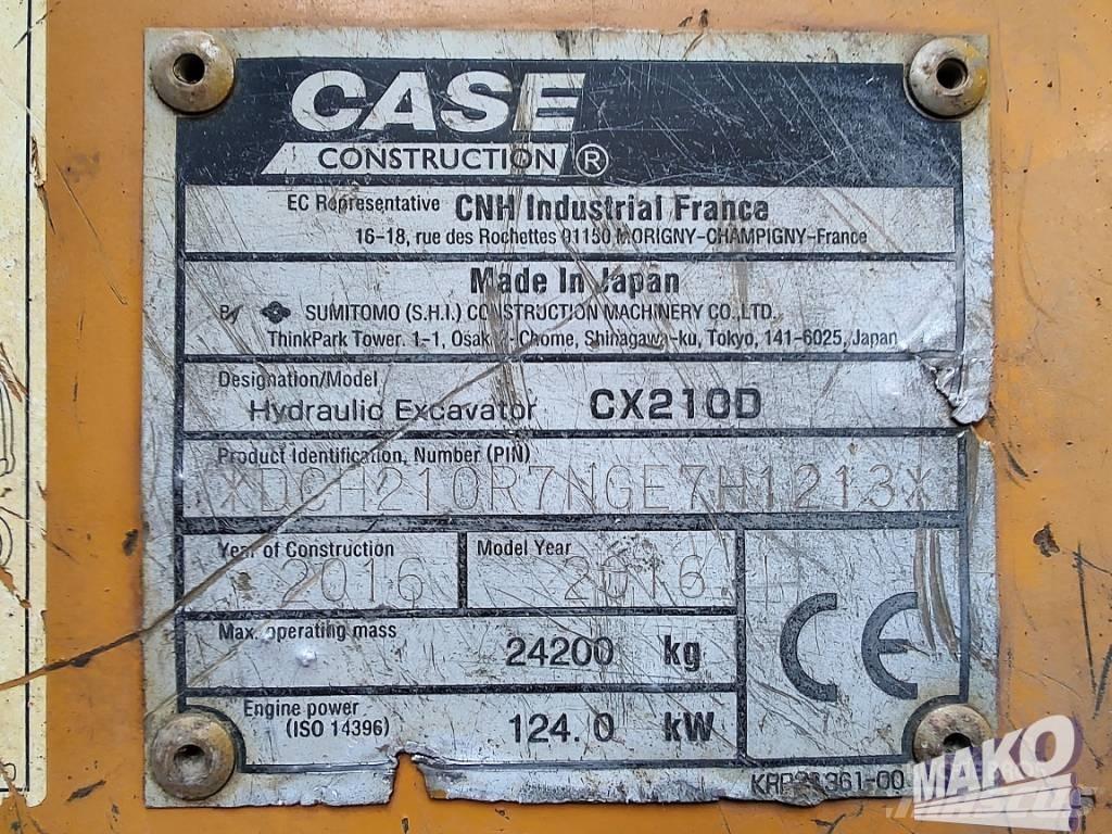 CASE CX 210 D Pásové rýpadlá