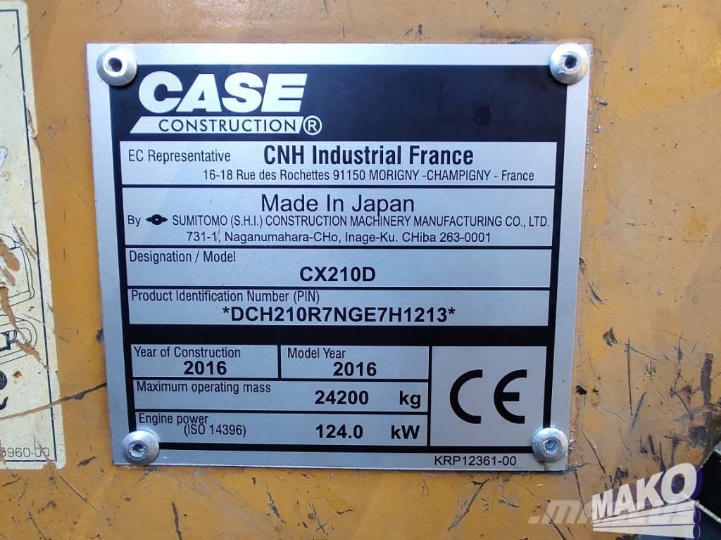 CASE CX 210 D Pásové rýpadlá