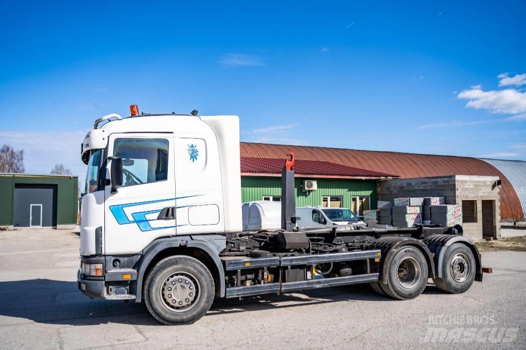Scania R 144 GB Hákový nosič kontajnerov