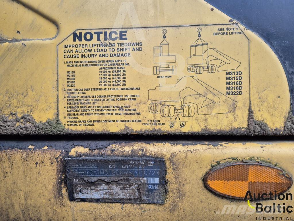 CAT M 318 D Kolesové rýpadlá