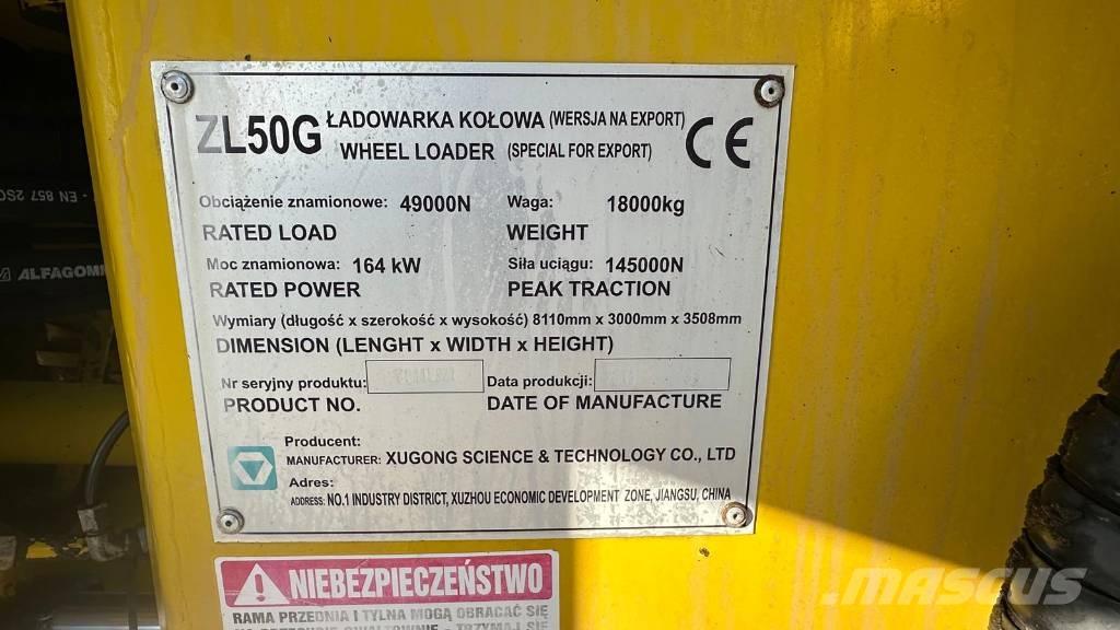 XCMG ZL 50 G Kolesové nakladače