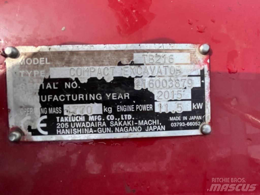 Takeuchi TB 216 Mini rýpadlá < 7t