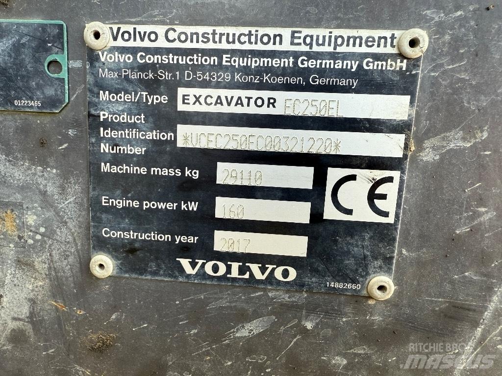 Volvo EC 250 EL Pásové rýpadlá