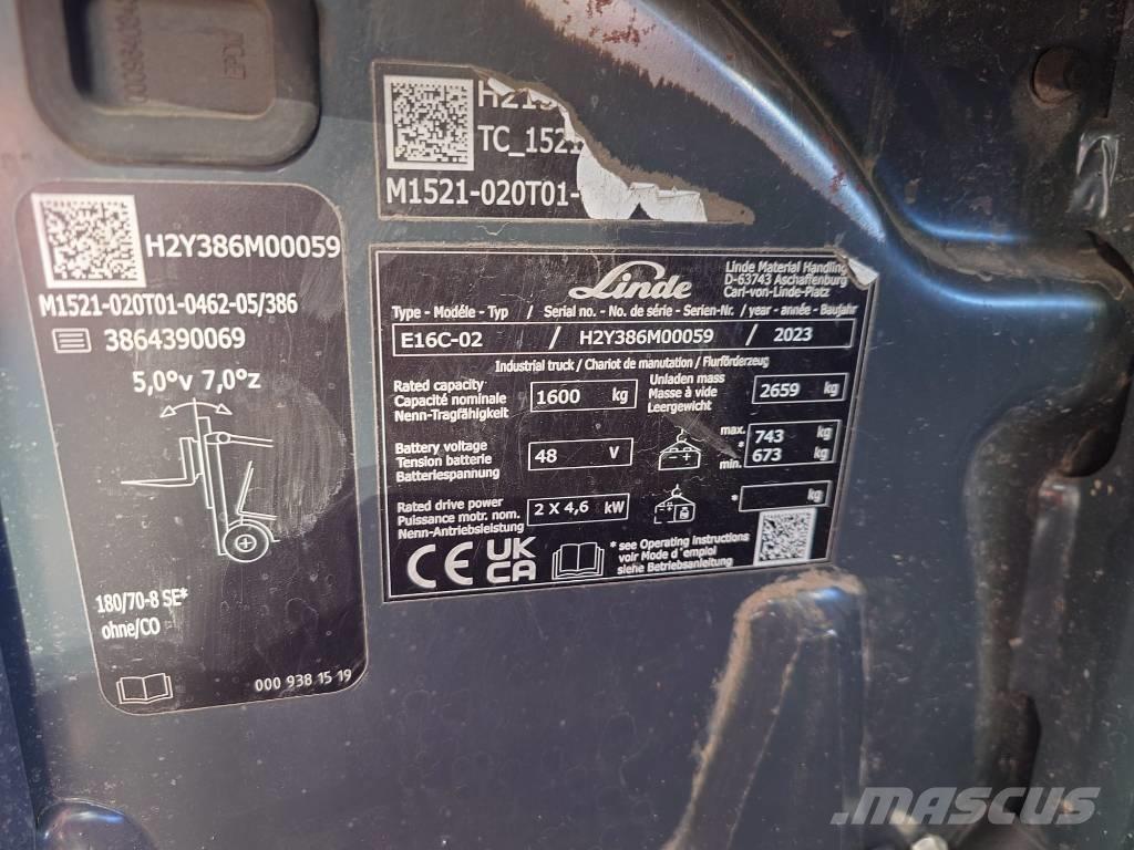Linde E16C/386-02 Akumulátorové vozíky