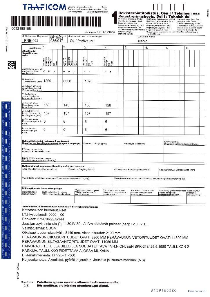 Närko TPY2L-RT-360 Demontovateľné prívesy