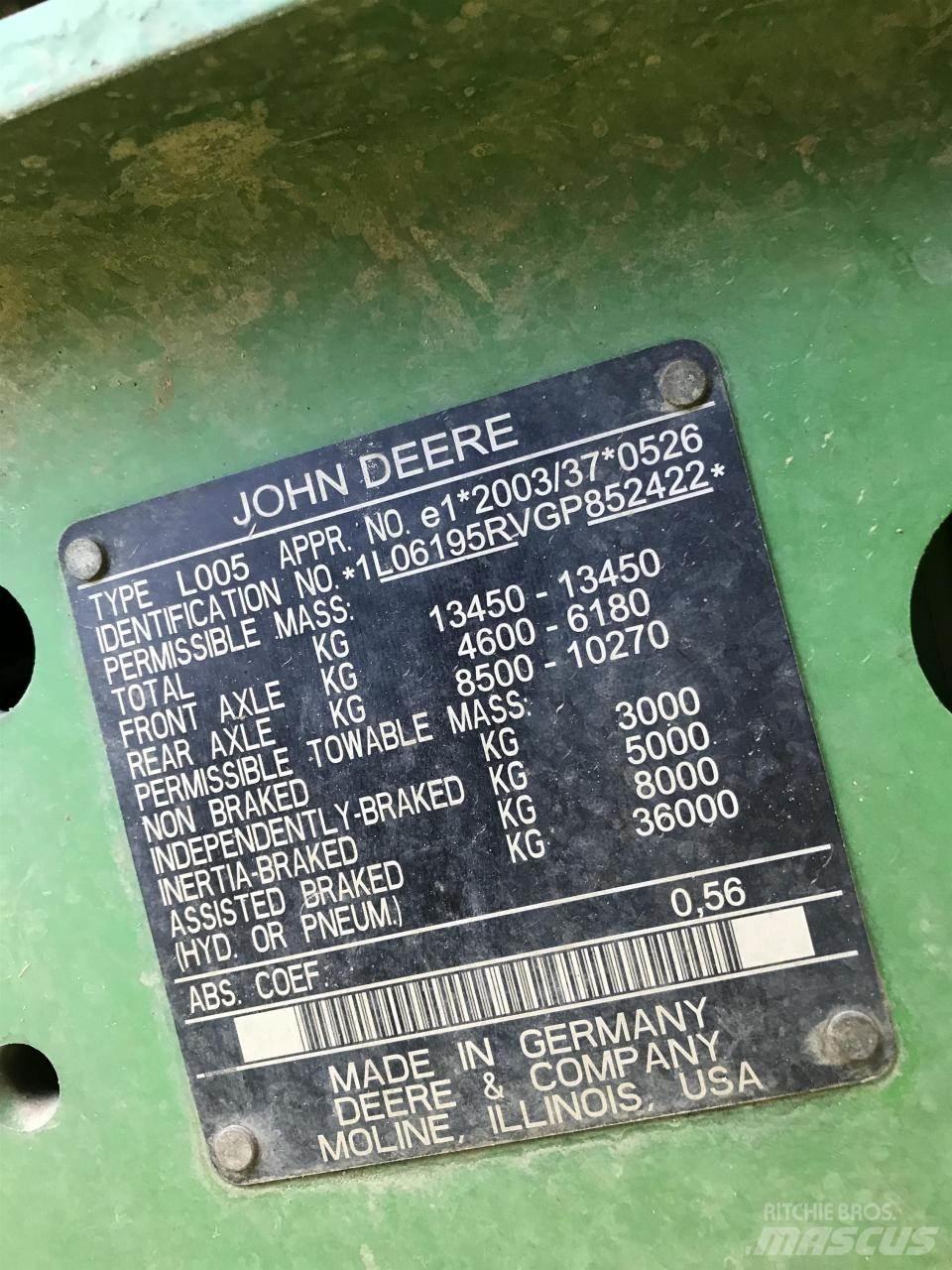 John Deere 6195R Traktory