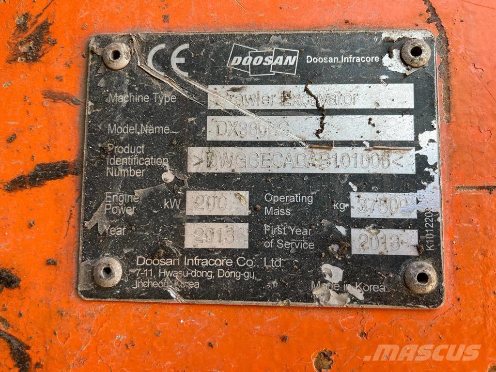 Doosan DX 380 LC Pásové rýpadlá