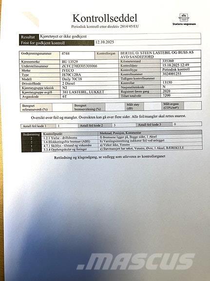 Iveco DAILY 70C18 Skriňová nadstavba