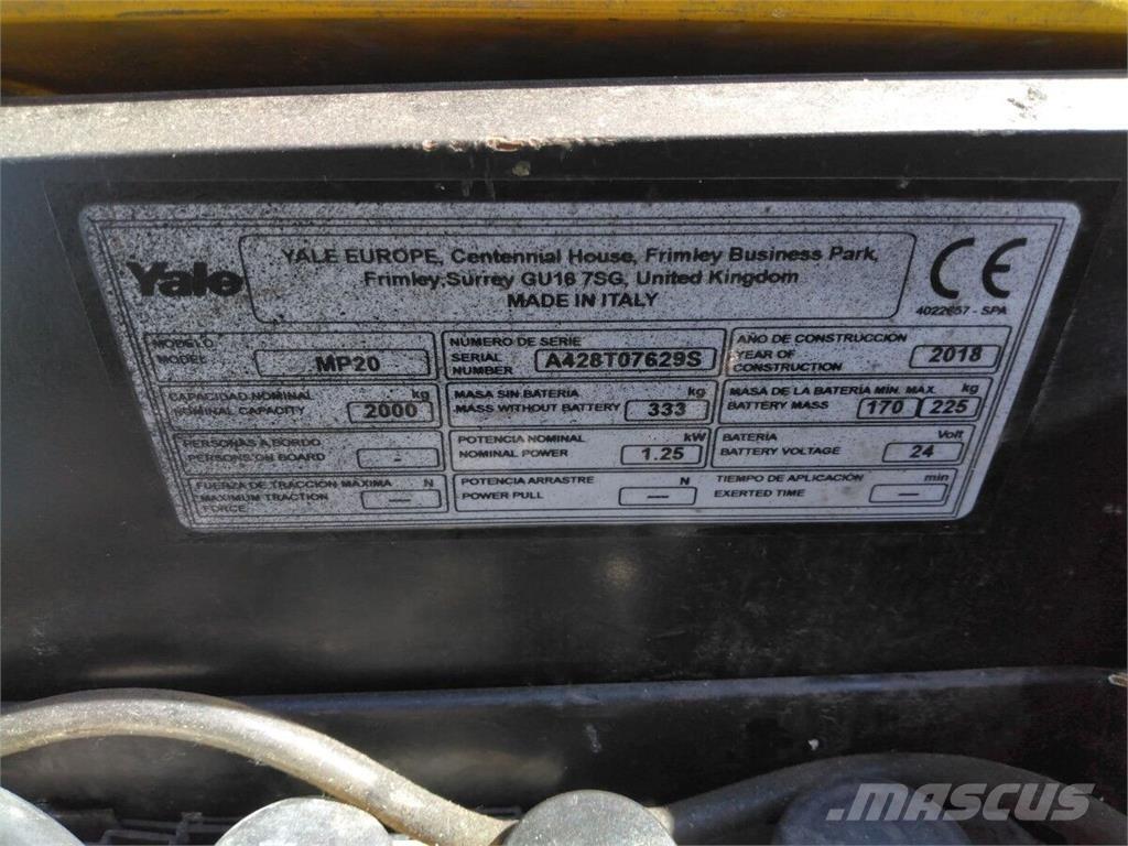 Yale MP20 Manipulácia s materiálom - ostatné