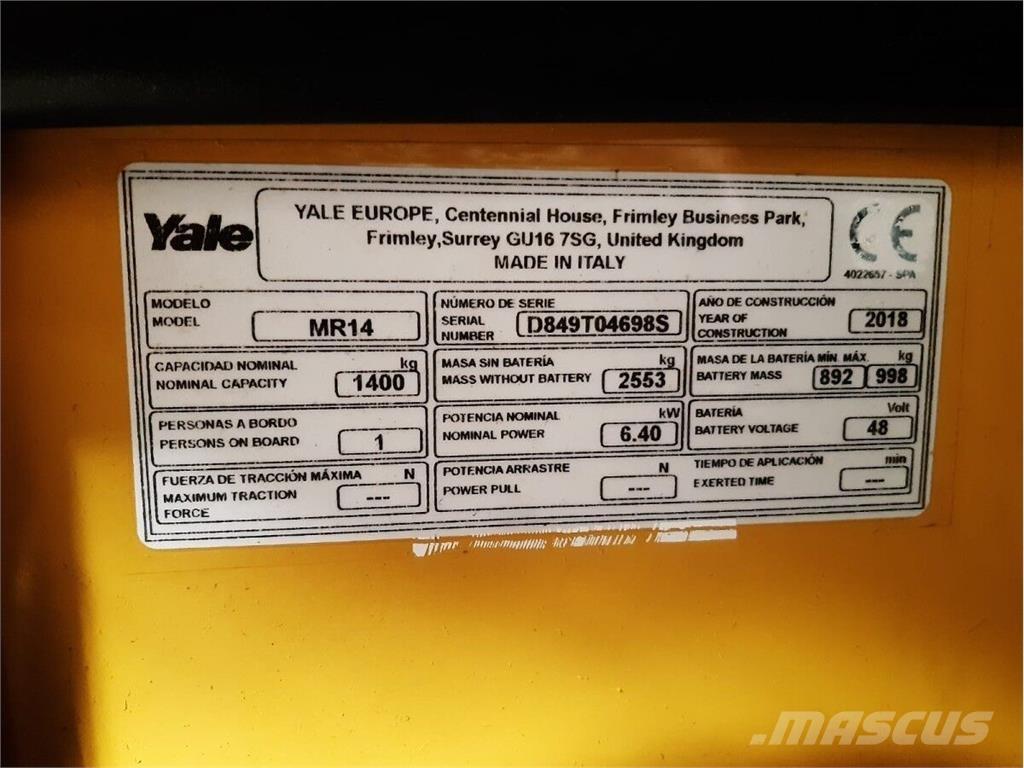 Yale MR14 Manipulácia s materiálom - ostatné