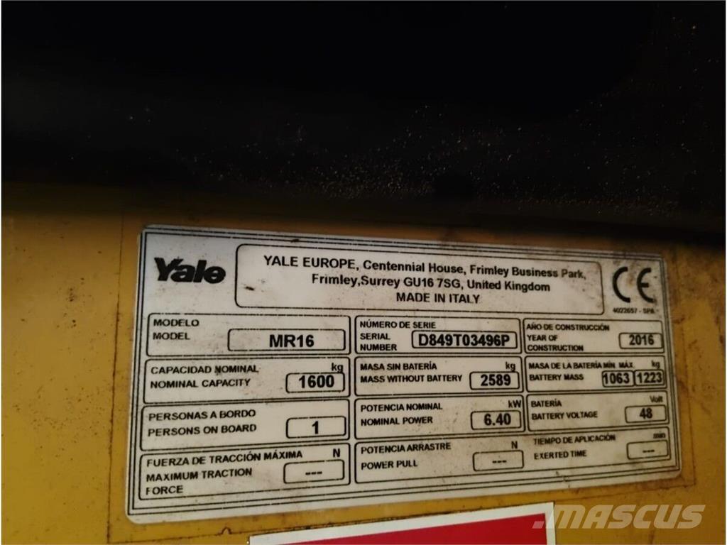 Yale MR16 Manipulácia s materiálom - ostatné