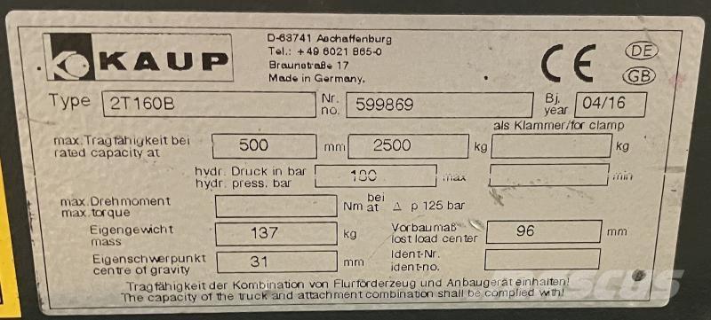 Kaup 2T160B Ďalšie príslušenstvo a komponenty