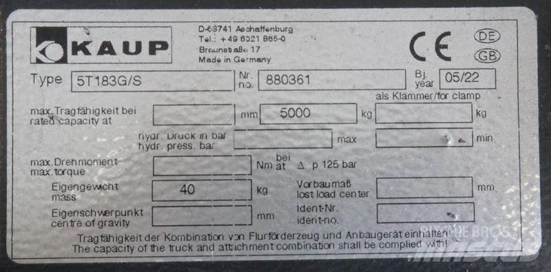 Kaup 5T183G/S Ďalšie príslušenstvo a komponenty