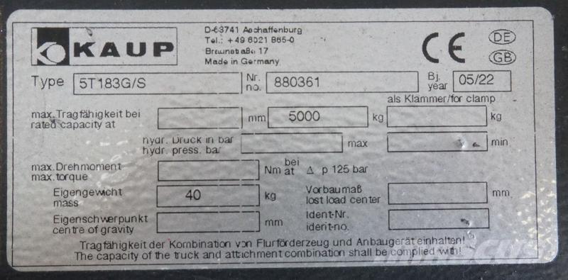 Kaup 5T183G/S Ďalšie príslušenstvo a komponenty